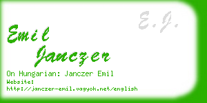 emil janczer business card